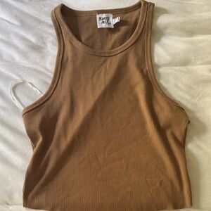 Princess Polly Camel Ribbed Tank Top